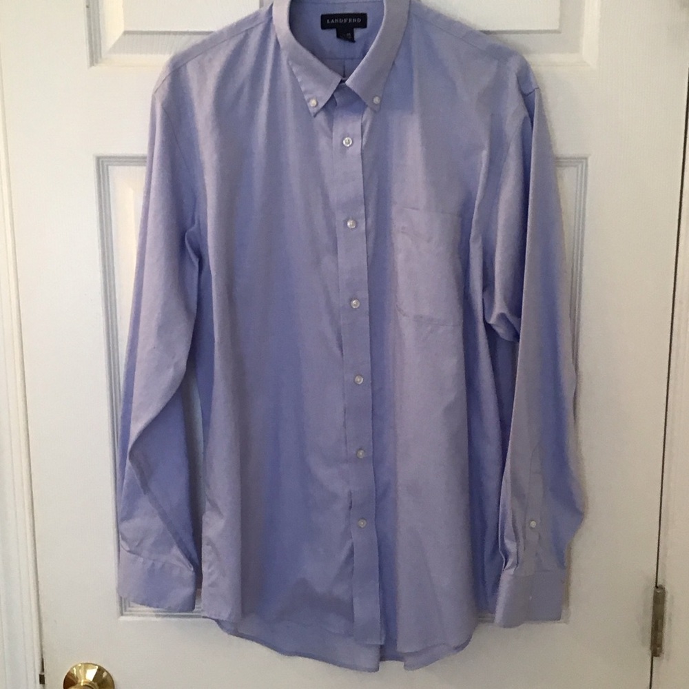Lands' End Men's Soft Blue Casual Shirt